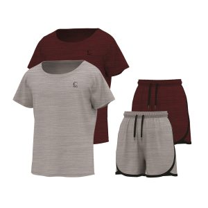 Girls Activewear T-Shirt and Shorts 4 Piece Set
