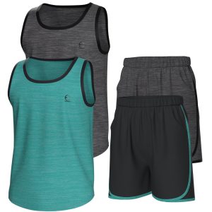 Boys Athletic Tank Top and Shorts 4 Piece Set