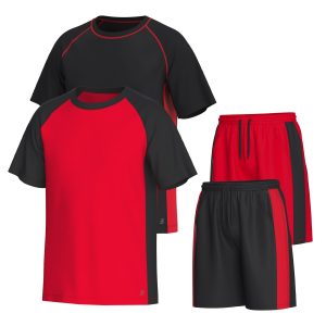 Essenclo Mens Gym Clothes Set - w/ 2 Workout Shirts & 2 Shorts
